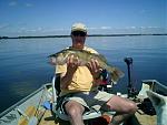 LOTW Summer 2004 - Scott with 26" walleye at the Ball Field.